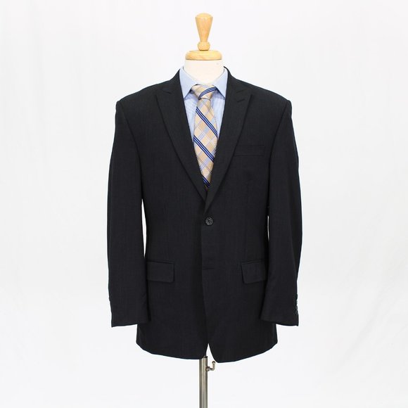Calvin Klein 40R Gray Striped 2-Button Sport Coat Blazer Jacket P634 - Picture 1 of 11
